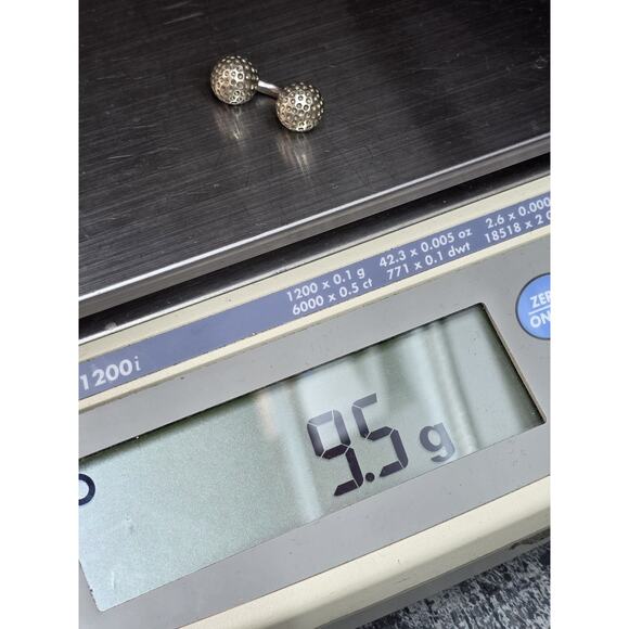 VINTAGE HERMES STERLING SILVER 925 SINGLE GOLF BALL CUFFLINKS - Picture 13 of 13